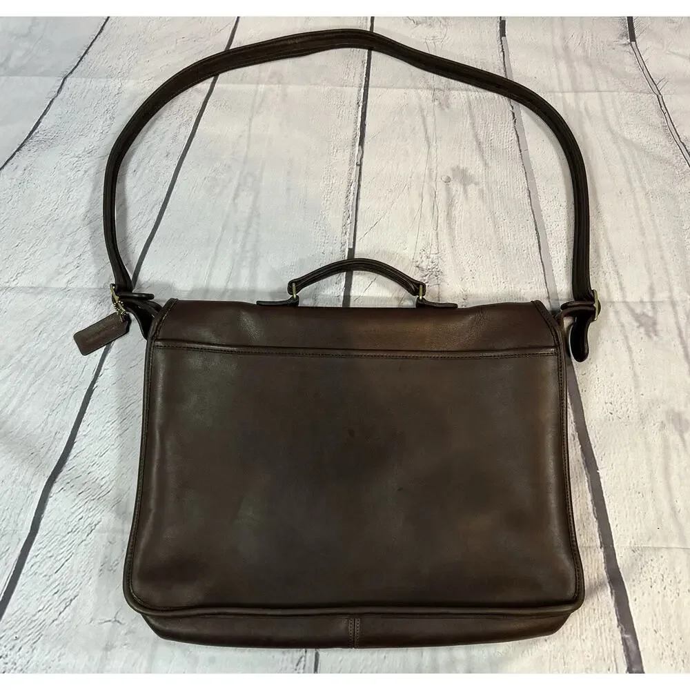 VTG Coach Metropolitan Briefcase Brown Leather Messenger Bag Classic Work Bag - Picture 2 of 9